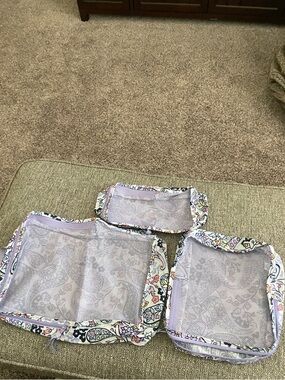 Vera Bradley Lavender Floral Packing Cube Set - White, Lavender, Black, Pink